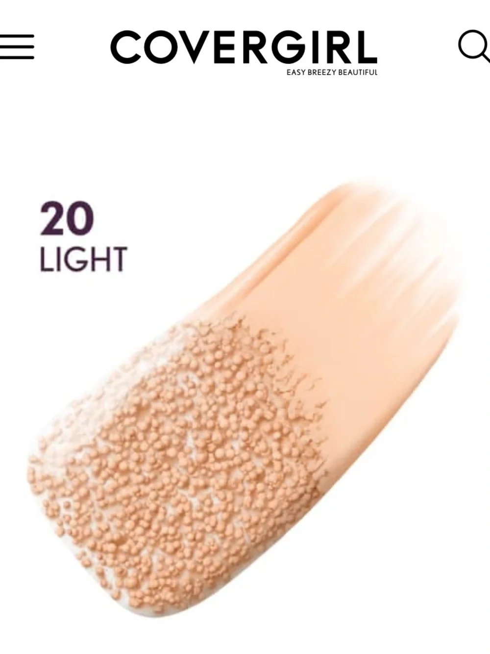 COVERGIRL Simply Ageless Skin Perfector Essence — Purple Cap, 20-Light Shade NWT